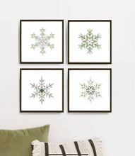 Load image into Gallery viewer, Christmas Snowflake Art Print Set