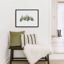 Load image into Gallery viewer, Snowy Pine Tree Line Art Print
