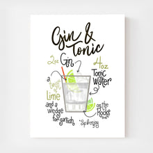 Load image into Gallery viewer, Gin & Tonic Art Print