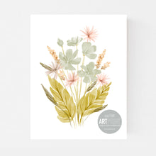 Load image into Gallery viewer, Boho Flower Art Print - Blue