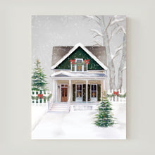 Load image into Gallery viewer, Green Christmas House Art Print