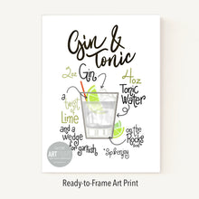 Load image into Gallery viewer, Gin & Tonic Art Print