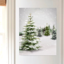 Load image into Gallery viewer, Snowy Evergreen Landscape Art Print
