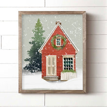 Load image into Gallery viewer, Red Christmas House Art Print