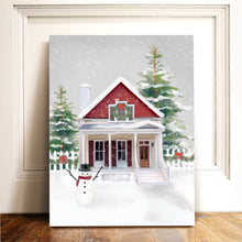 Load image into Gallery viewer, Red Christmas House Art Print