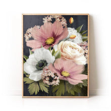 Load image into Gallery viewer, Navy and Blush Floral Art Print