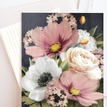 Load image into Gallery viewer, Blush Pink and Navy Floral Note Card