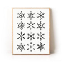 Load image into Gallery viewer, White Snowflakes Art Print