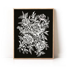 Load image into Gallery viewer, Inked Floral Art Print