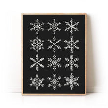 Load image into Gallery viewer, Black Snowflakes Art Print