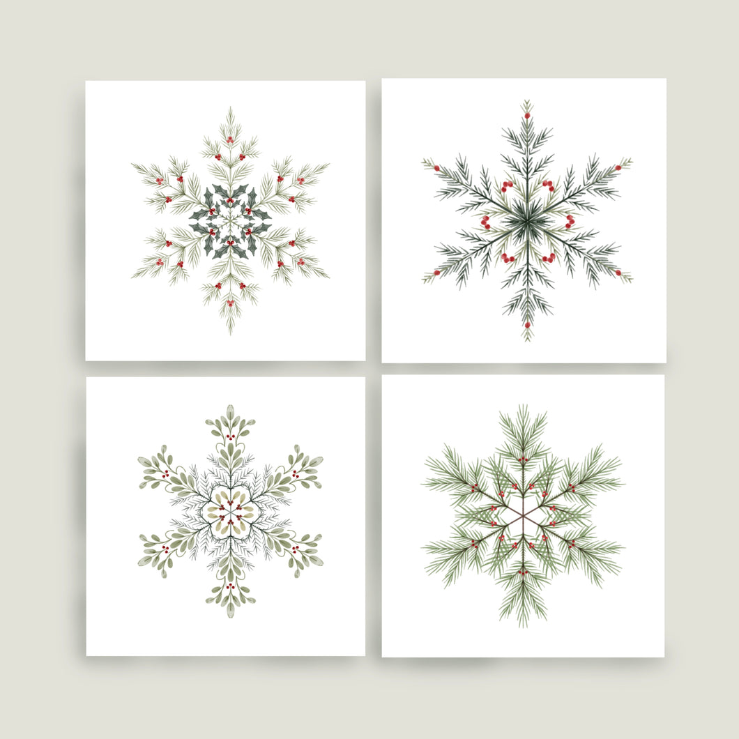Christmas Snowflake Art Print Set