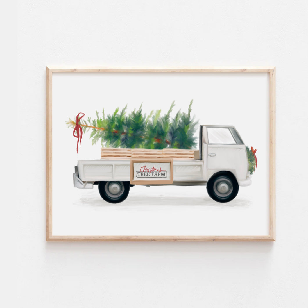 Christmas Tree Truck Art Print