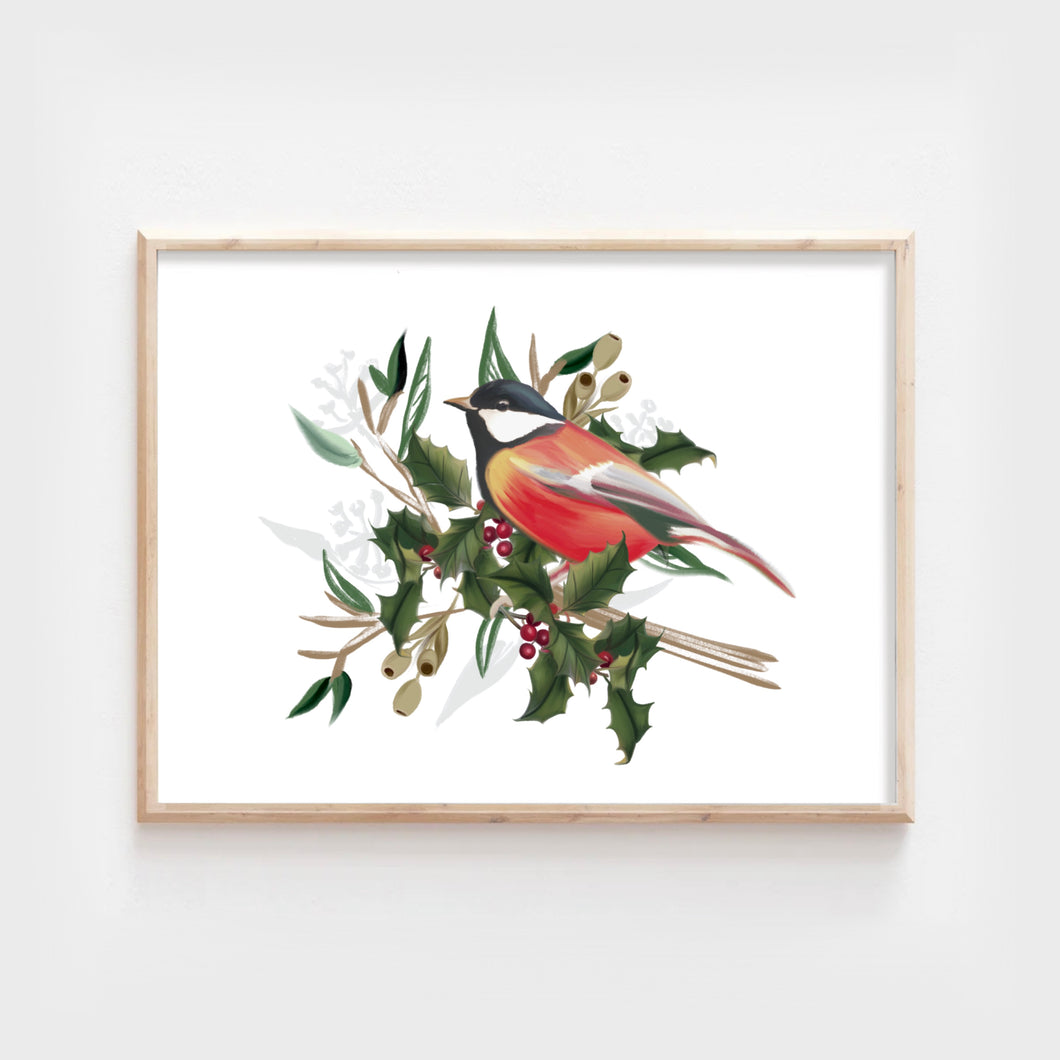 Christmas Songbird II Art Print