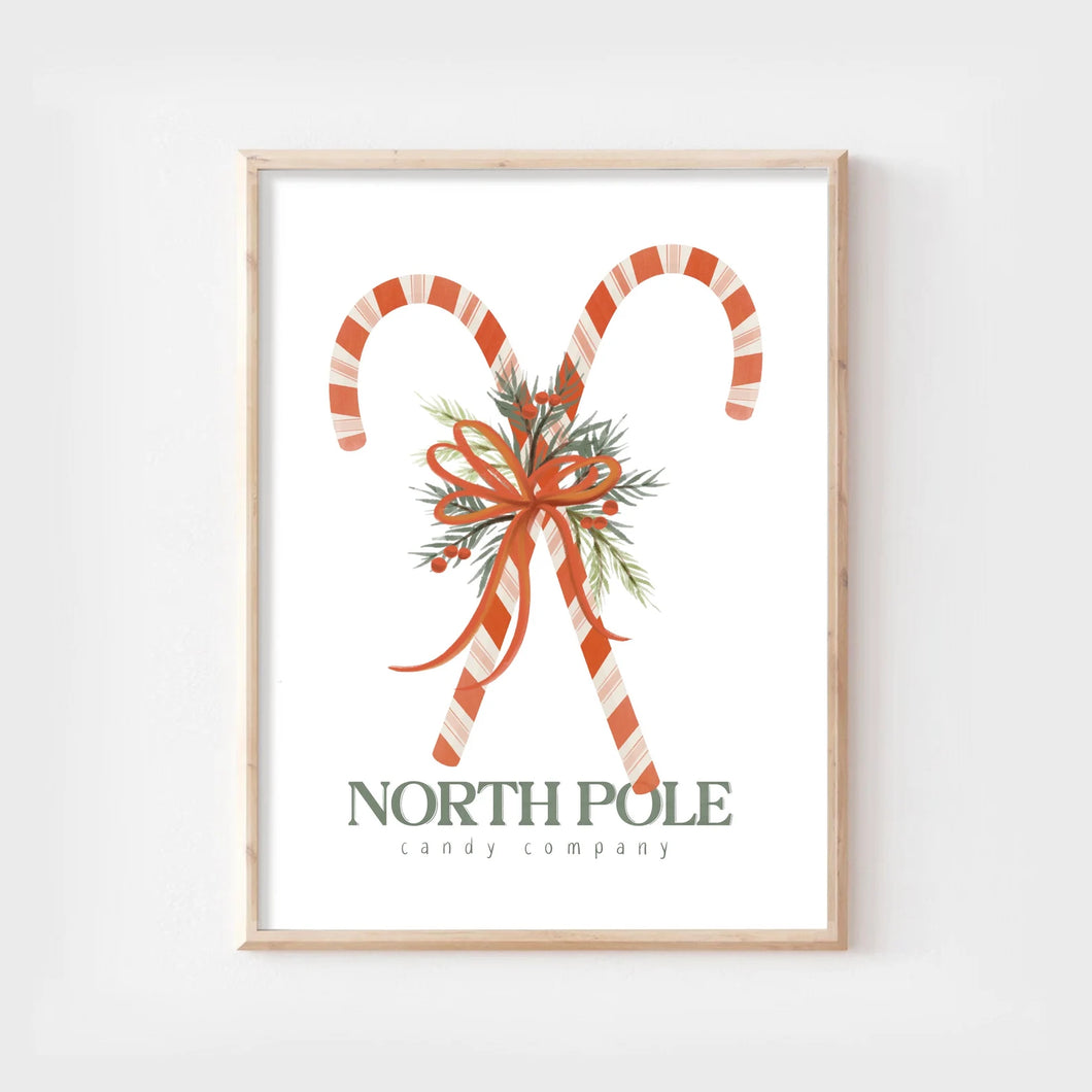 Candy Cane North Pole Candy Company Art Print