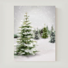 Load image into Gallery viewer, Snowy Evergreen Landscape Art Print
