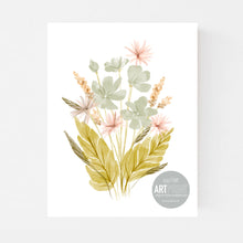 Load image into Gallery viewer, Boho Flower Art Print - Blue
