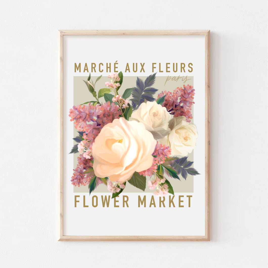 Le Marché Aux Fleurs Art Print