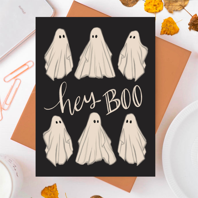 Hey Boo Ghost Greeting Card
