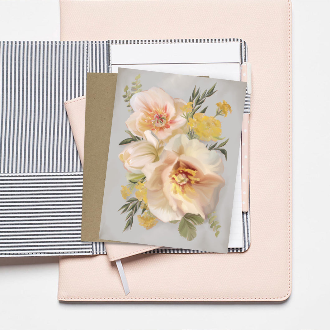 Everyday Blossom Note Card (gray)