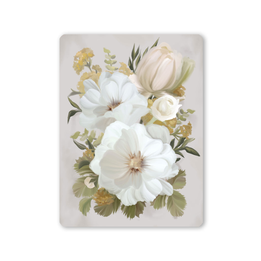 Painted Blossoms Wood Magnet
