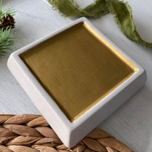 Load image into Gallery viewer, Hand-Painted Square Gold Trinket Dish
