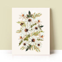 Load image into Gallery viewer, Daises and Honey Bees Art Print
