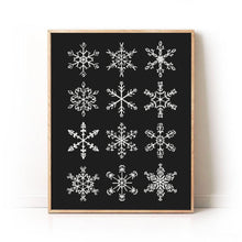 Load image into Gallery viewer, Black Snowflakes Art Print
